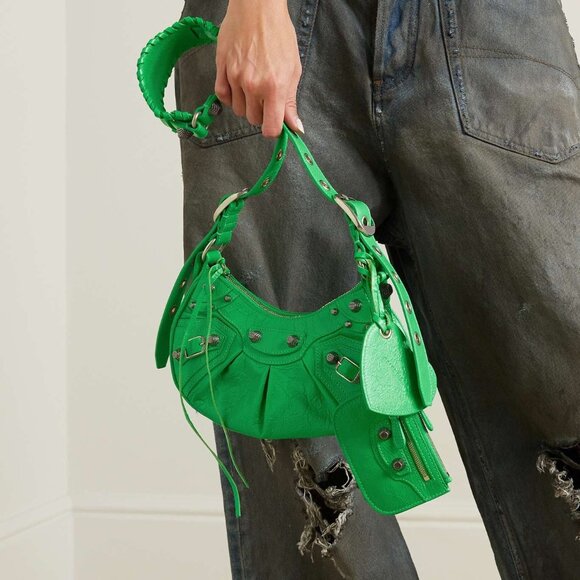 Authentic Balenciaga Le Cagole Giant Studs Shoulder Bag XS Apple Green - Picture 11 of 11